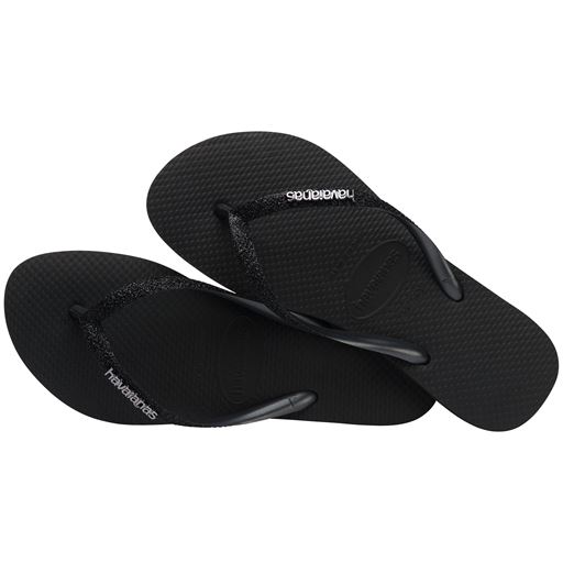 Havaianas Slim Glitter II Klipklapper, Black/Black 37/38