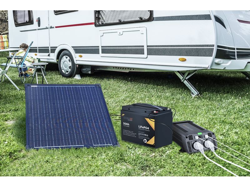 Technaxx Solarkoffer TX-214 50 W Solarkoffer mit einfacher Installation und Schnellanschluss zum umweltfreundlichen Aufladen Ihrer Batterie