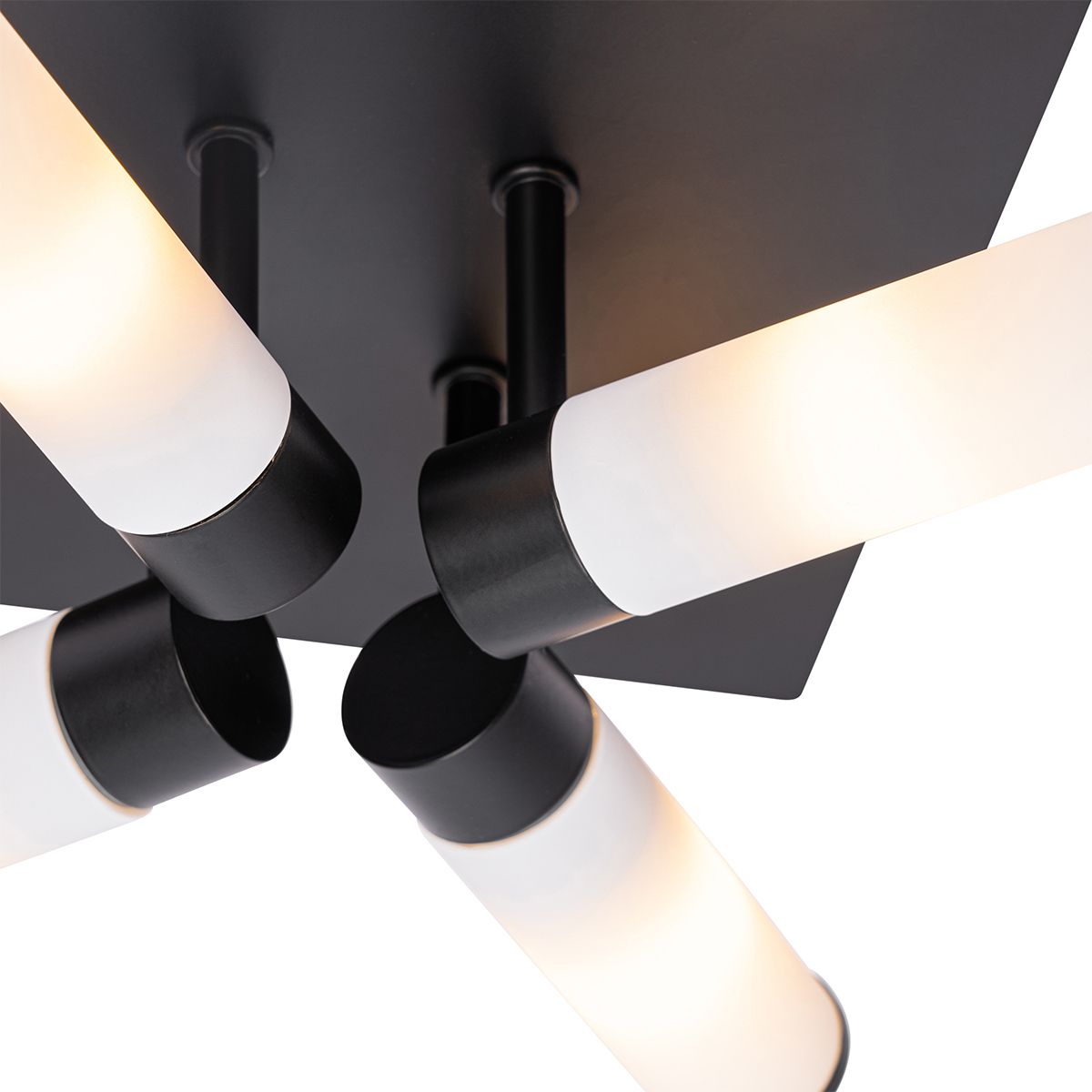 Moderne badkamer plafondlamp zwart 4-lichts IP44 - Bath