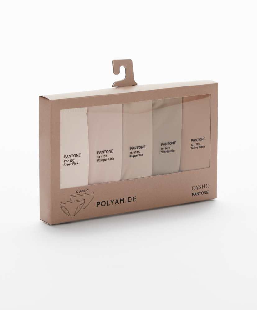 5 calcinhas clássicas de poliamida PANTONE™