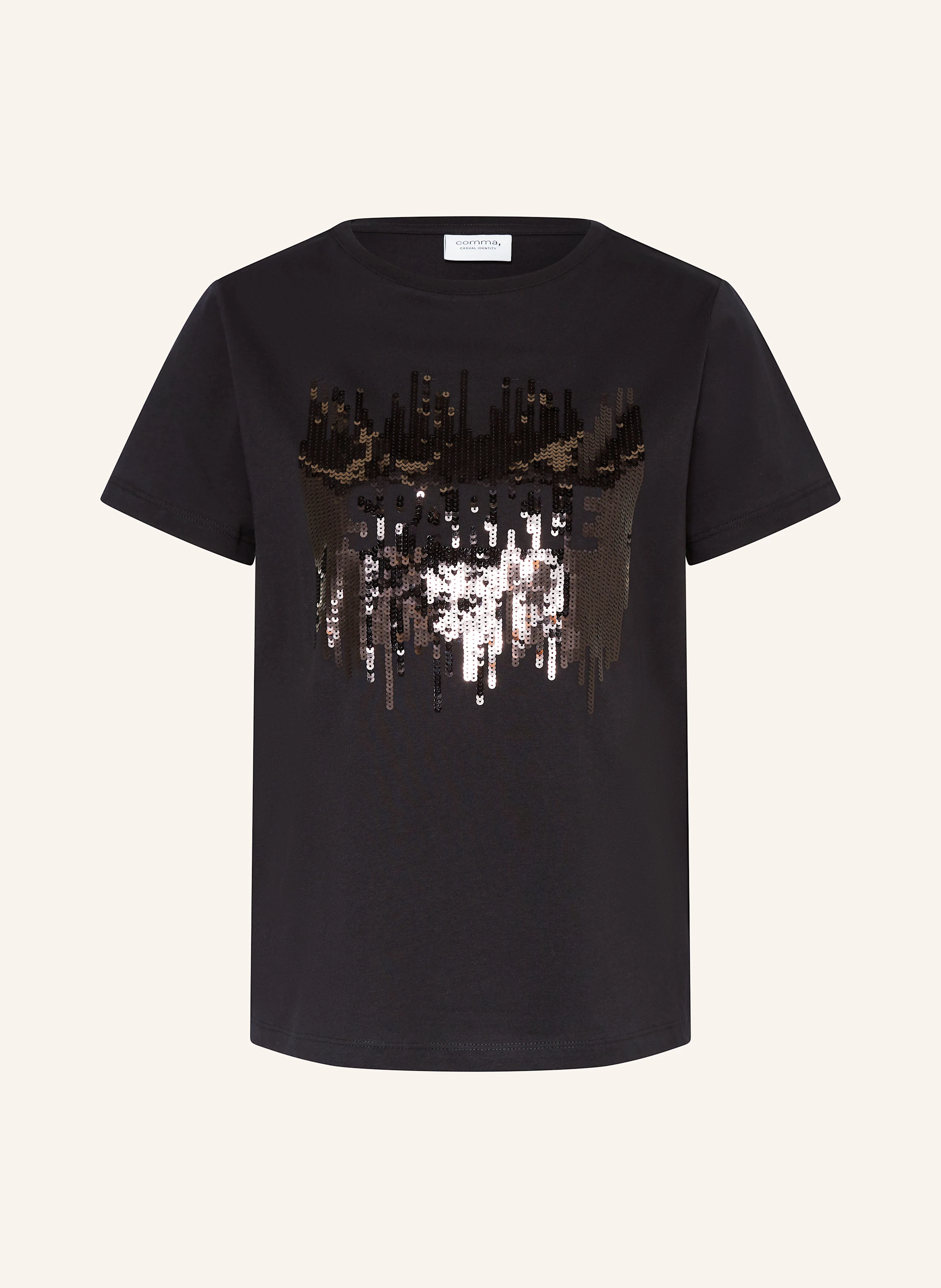 comma T-Shirt mit Pailletten