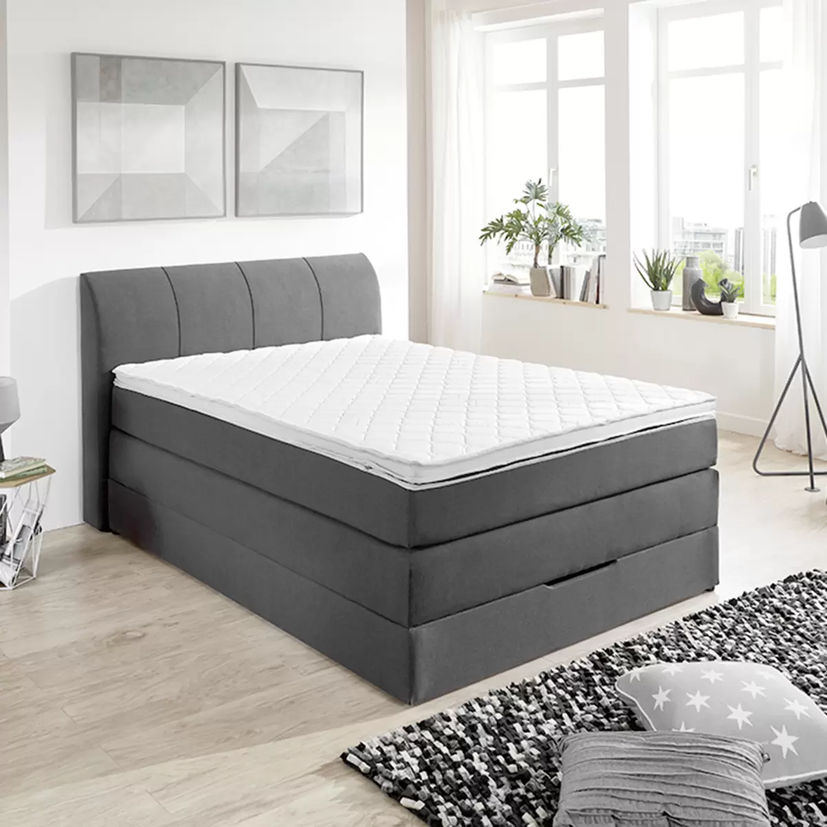 Boxspringbett Meyrin 120x200 Anthrazit