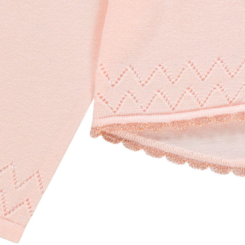 Gilet en tricot à emmanchures volantées - Rose