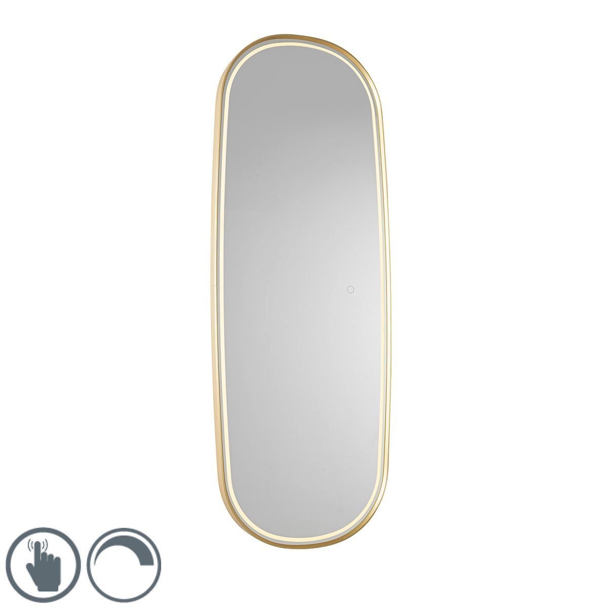 Moderne badkamerspiegel goud incl. LED en touch dimmer - Geraldien