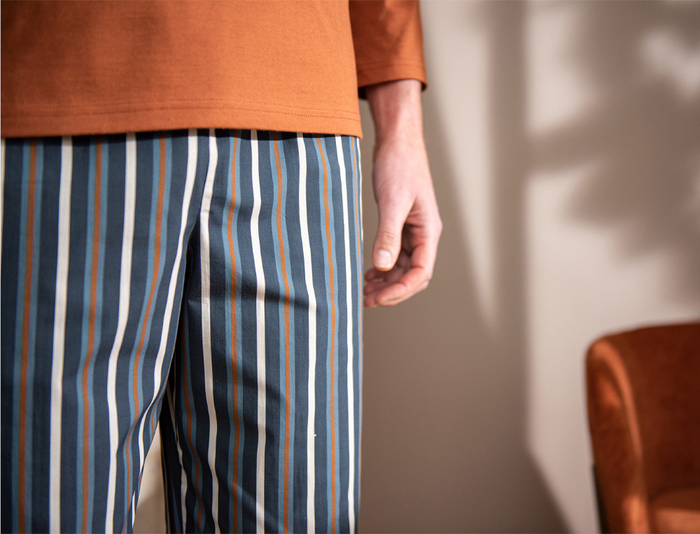 Pyjama homme-Bleu cannelle