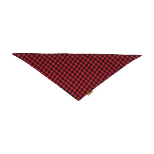 Bandana xadrez vermelha e preta para cães