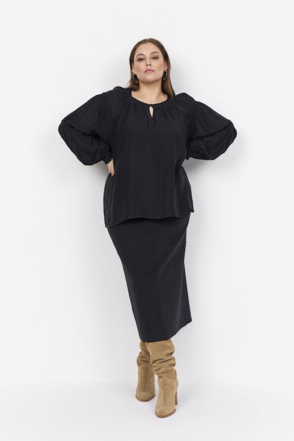 Wasabiconcept Curvy WA-CAYSA 7 Bluse Sort 9999 black