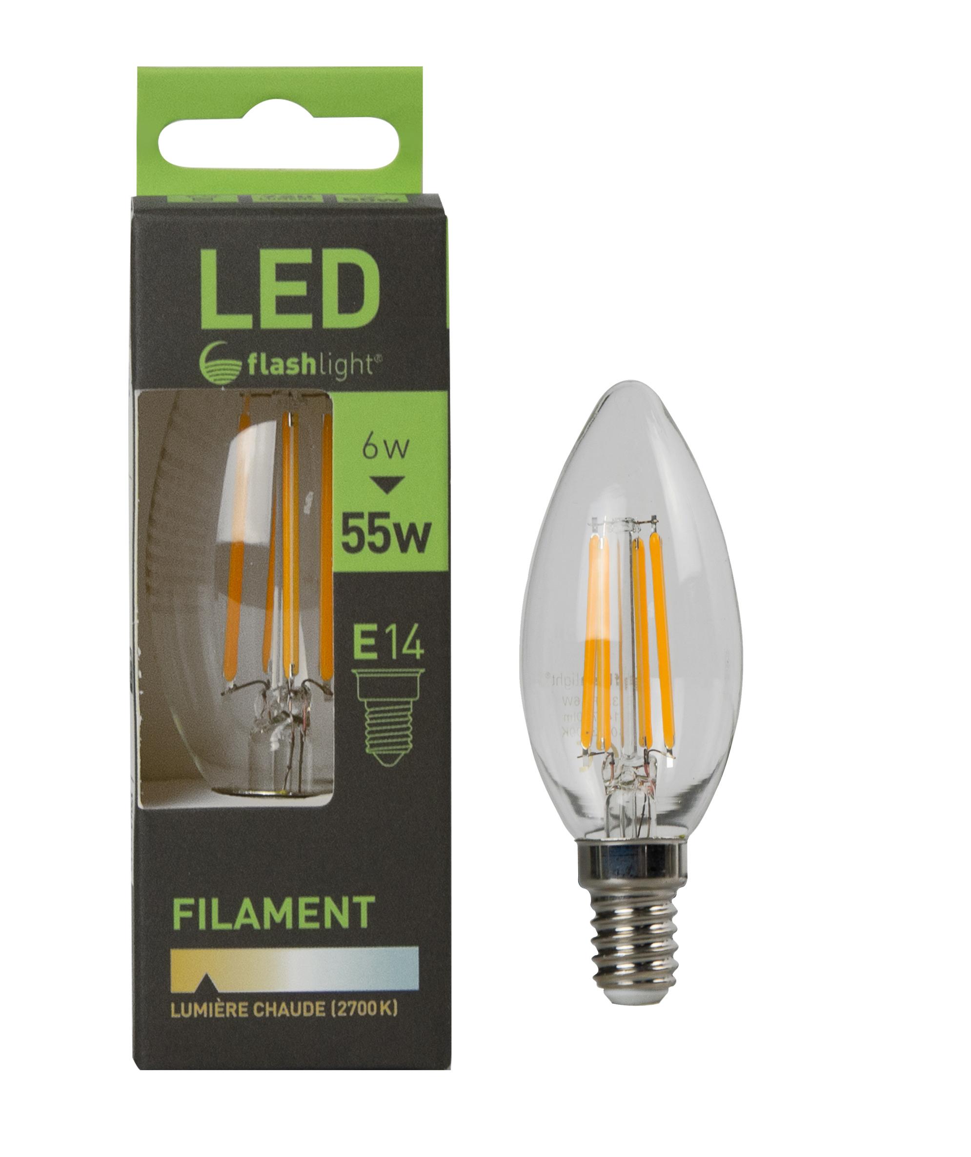 AMPOULE LED 4 FILAMENTS BOUGIE E14 6W