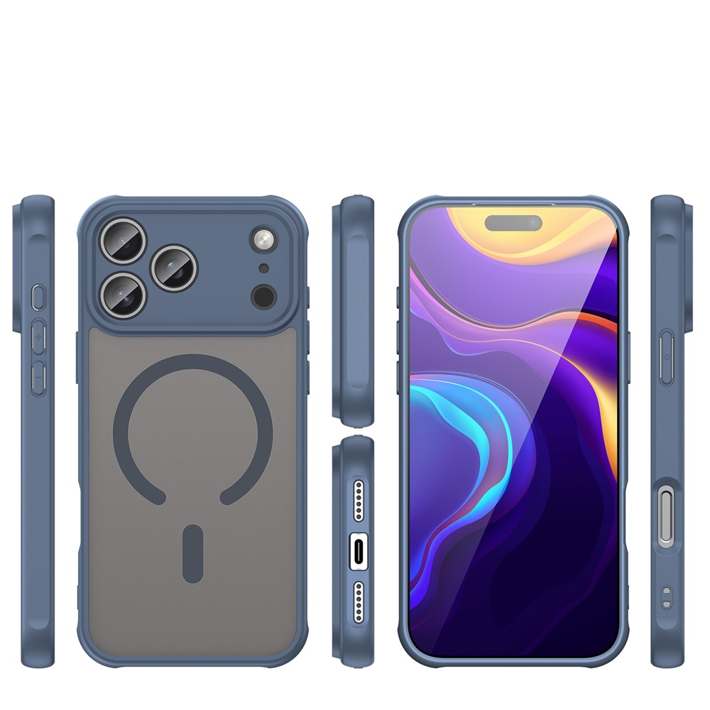iPhone 17 Pro Max MagSafe Hybrid Hülle mit TPU Bumper   Kameraschutz - Blau (Matt)