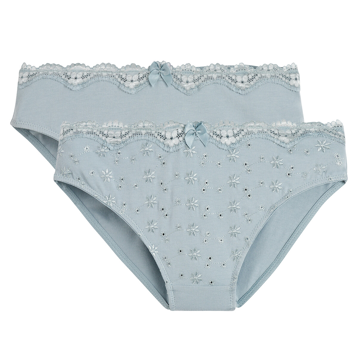 COLEÇÃO LA REDOUTE<br>Conjunto de 2 calcinhas em algodão bordado, Galya