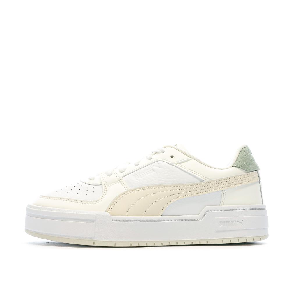 Puma Baskets Blanche/Ecru/Vert Femme Puma 394749-01