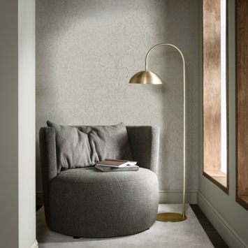 vtwonen vliesbehang Classic curl light grey (dessin 118157)