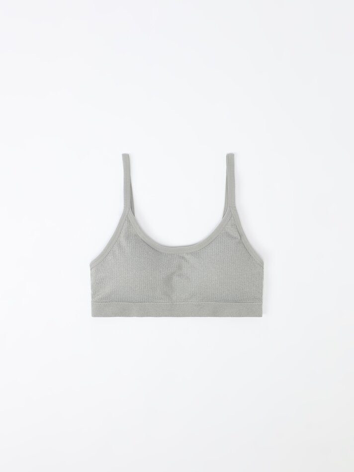 Conjunto com 2 sutiãs canelados sem costura - Branco