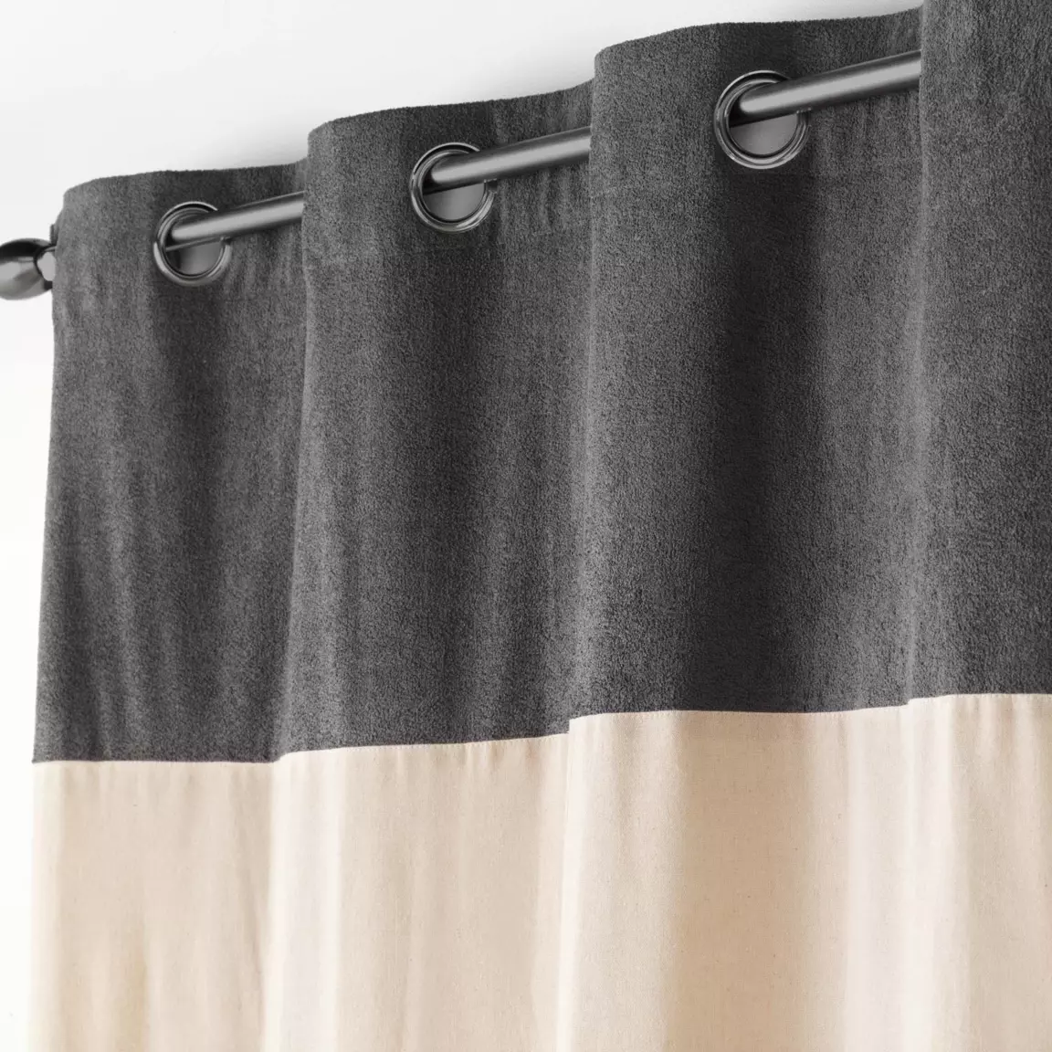 Rideau bouclette (140 x 240 cm) Tessa Gris anthracite