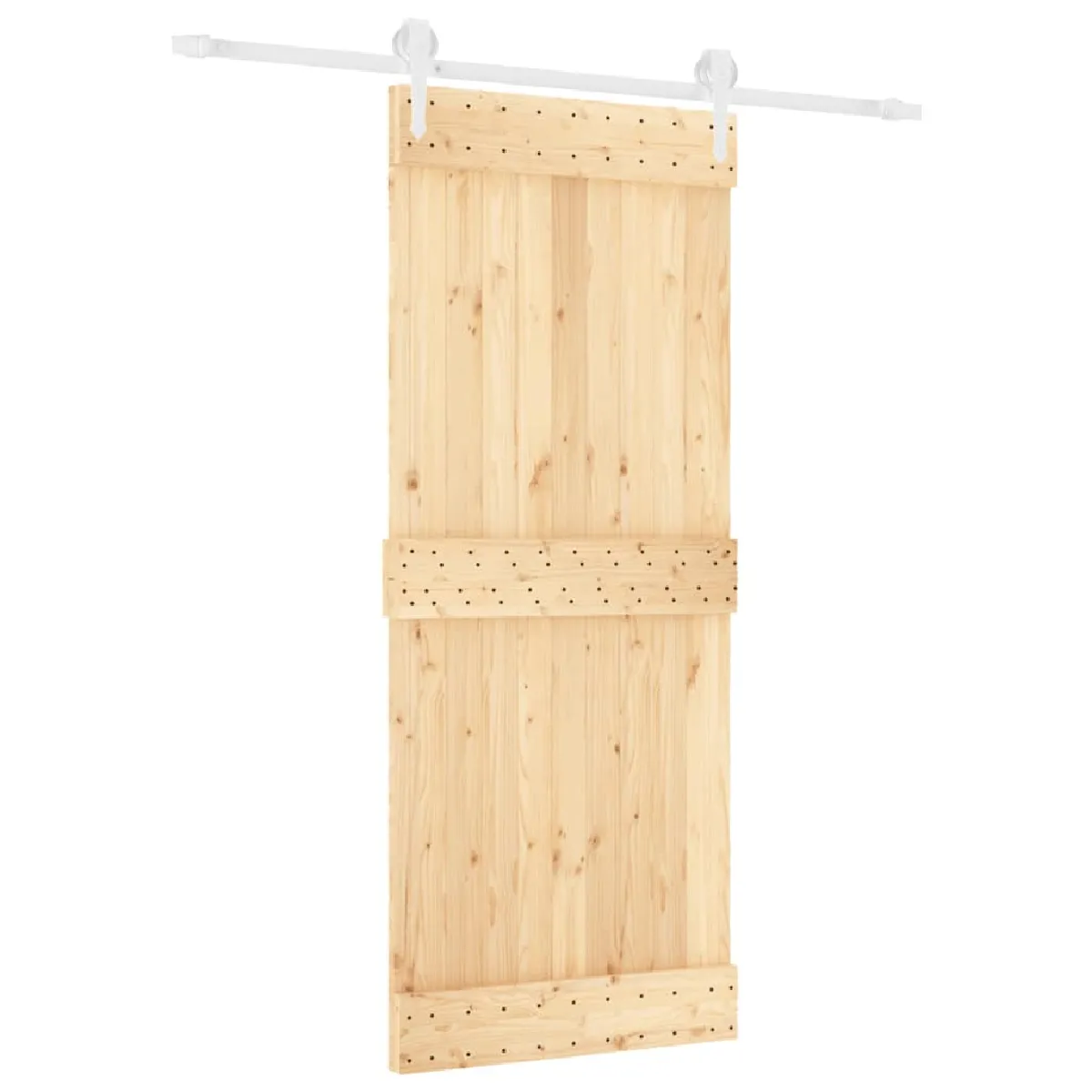 vidaXL Porte coulissante en pin massif - 85x210 cm