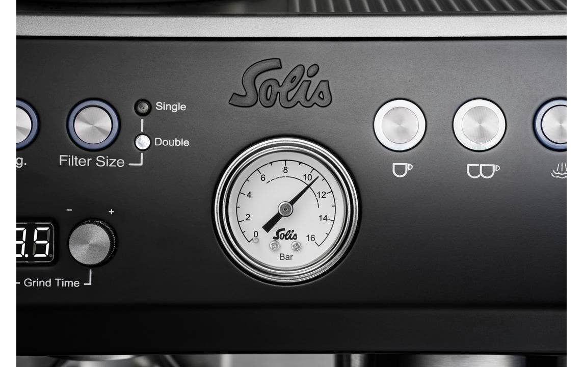 Siebträgermaschine Solis Grind & Infuse Perfetta Schwarz<br>Halbautomatische Espressomaschine
