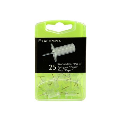 Exacompta - 25 Épingles papic - 10 mm - transparent