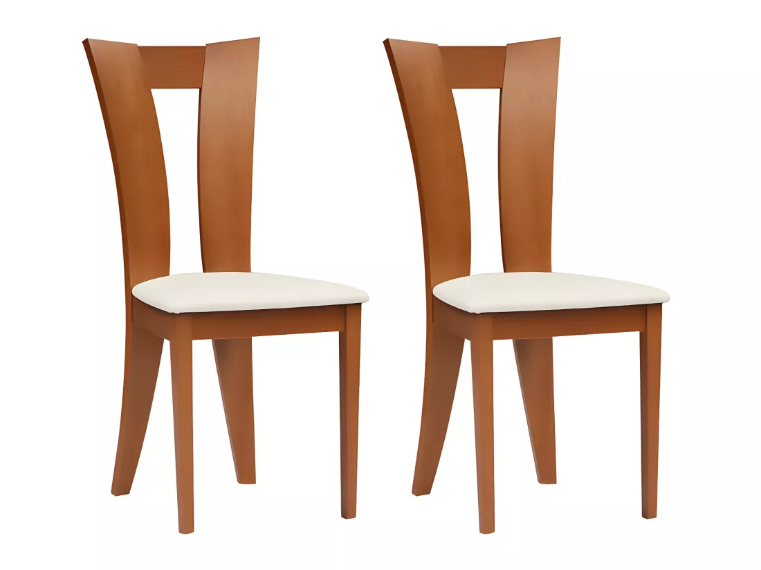 Lot de 6 chaises TIFFANY - Hêtre massif - Coloris : Wengé et blanc