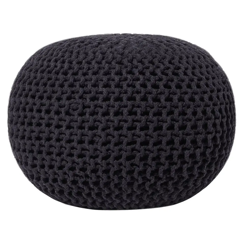 CONRAD - Poef - Zwart - 50 cm - Katoen