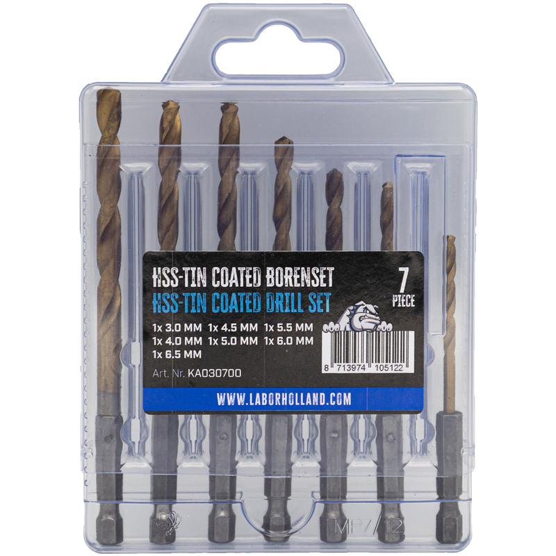 Labor HSS Spiraalboren Tin Coated Cassette 7-delig