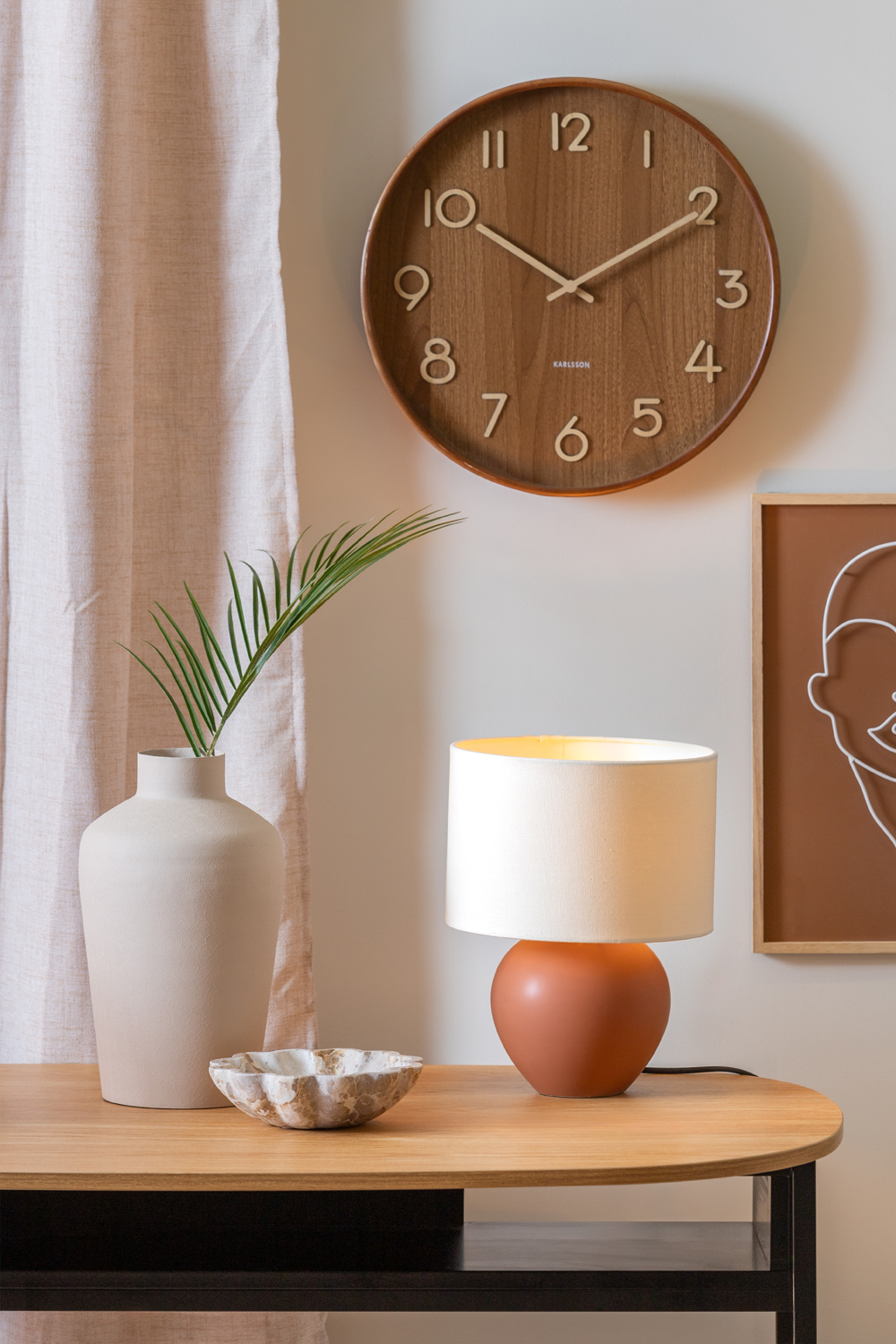 Table lamp Alma cone matt caramel brown