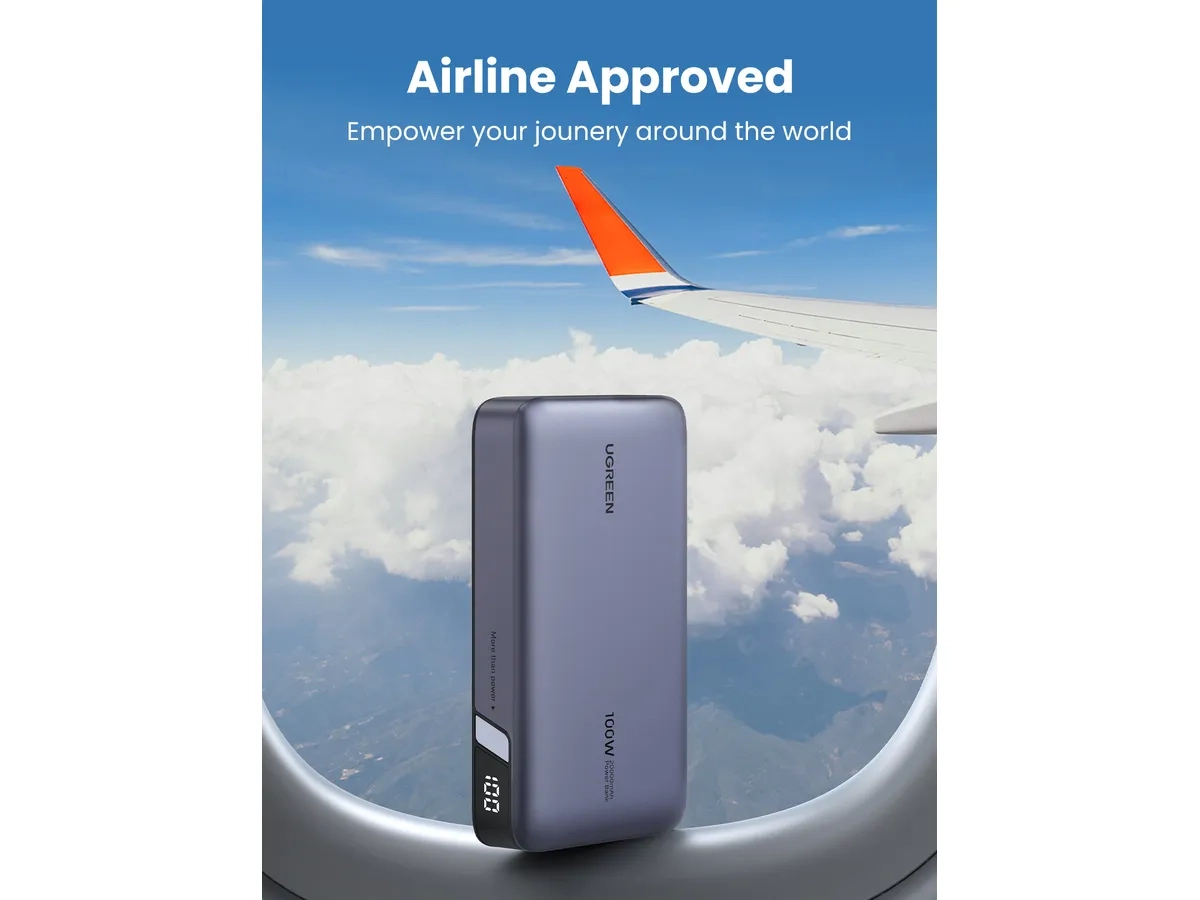 (100W) 20000mAh Dual USB C / USB A Powerbank Power Delivery Ladegerät mit LED Anzeige (25188) - Grau