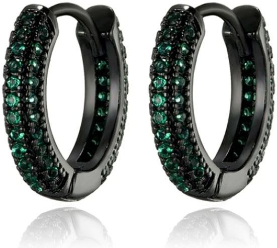 Tom Jaxon - Luxury Green - Heren Oorringen - Met Groene Zirkonia