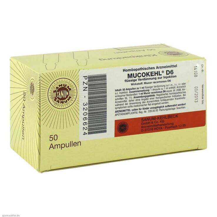 Mucokehl Ampullen D 6, 50X1 ml