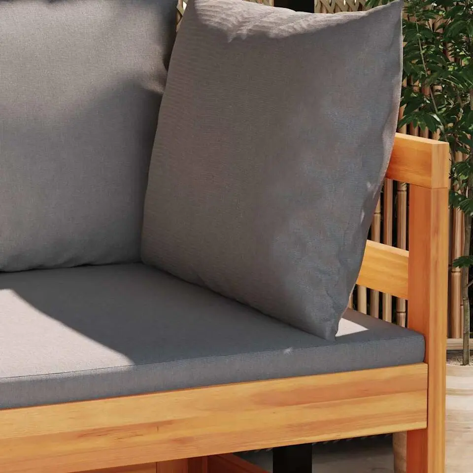 vidaXL - Loungeset - Grijs - Acaciahout - 2 stuks - Met kussens