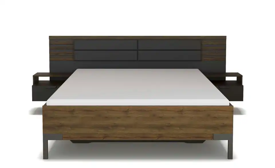 Bettanlage Barea Basaltgrau, Dunkelgrau 262 cm 160x200 cm