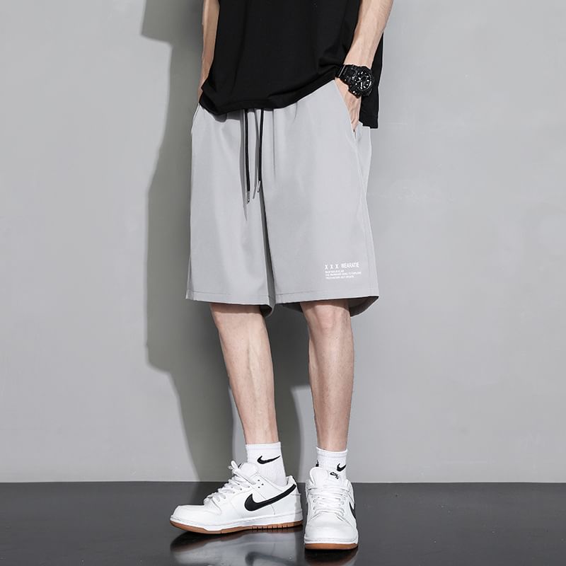 Wewewow - Shorts met elastische taille en letters