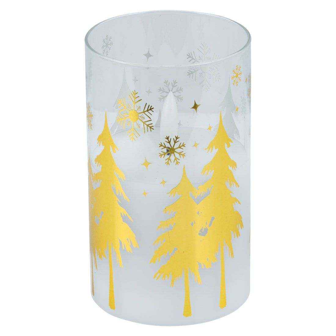 Lysglass led 12,5cm Golden Trees