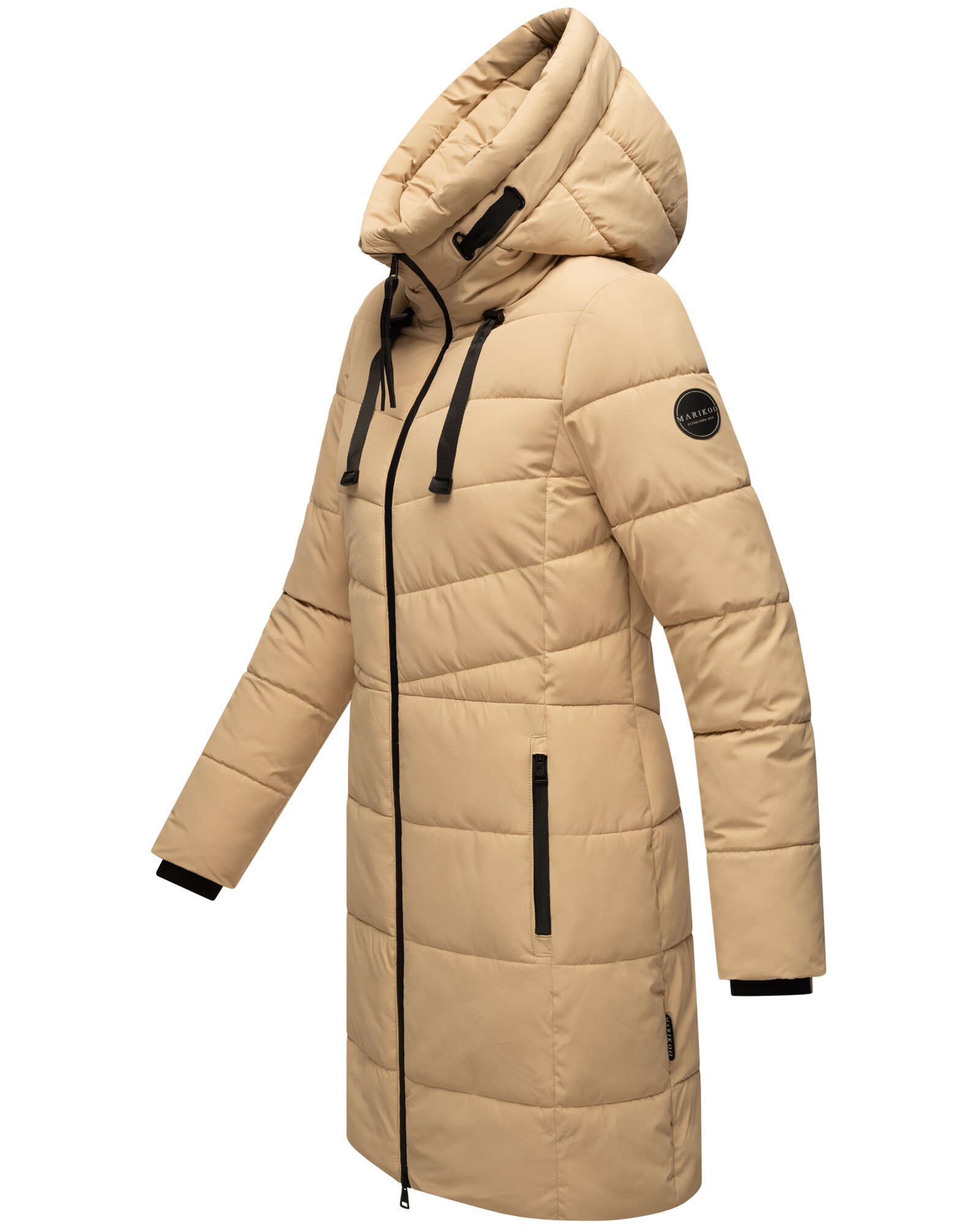MARIKOO Damen Winter Steppmantel Stepp Jacke Teddyfell Mantel Parker warm mit Kapuze Natsukoo