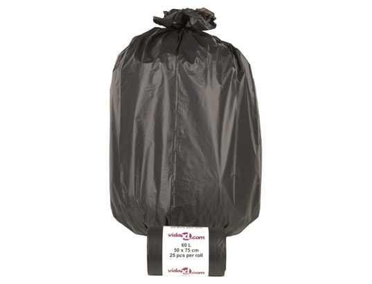 VIDAXL - Sacs poubelles 250 pcs noir 60 l