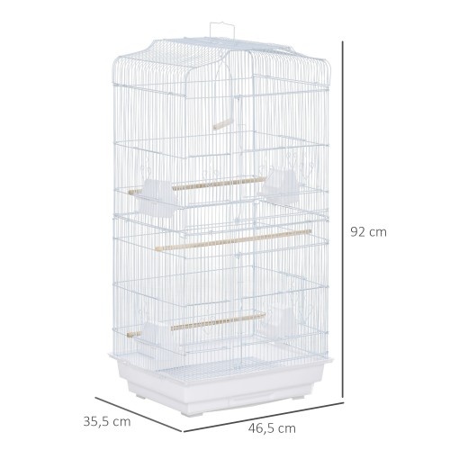 gaiola de metal branca para pássaros
