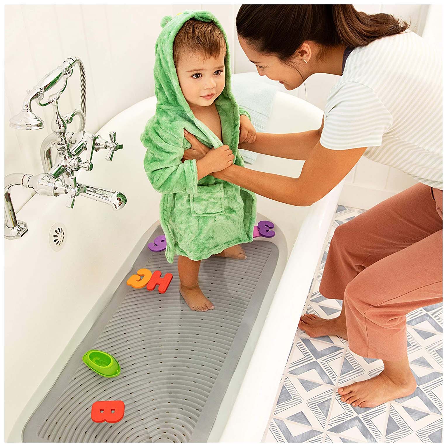 Munchkin soft spot cushioned badmat grijs