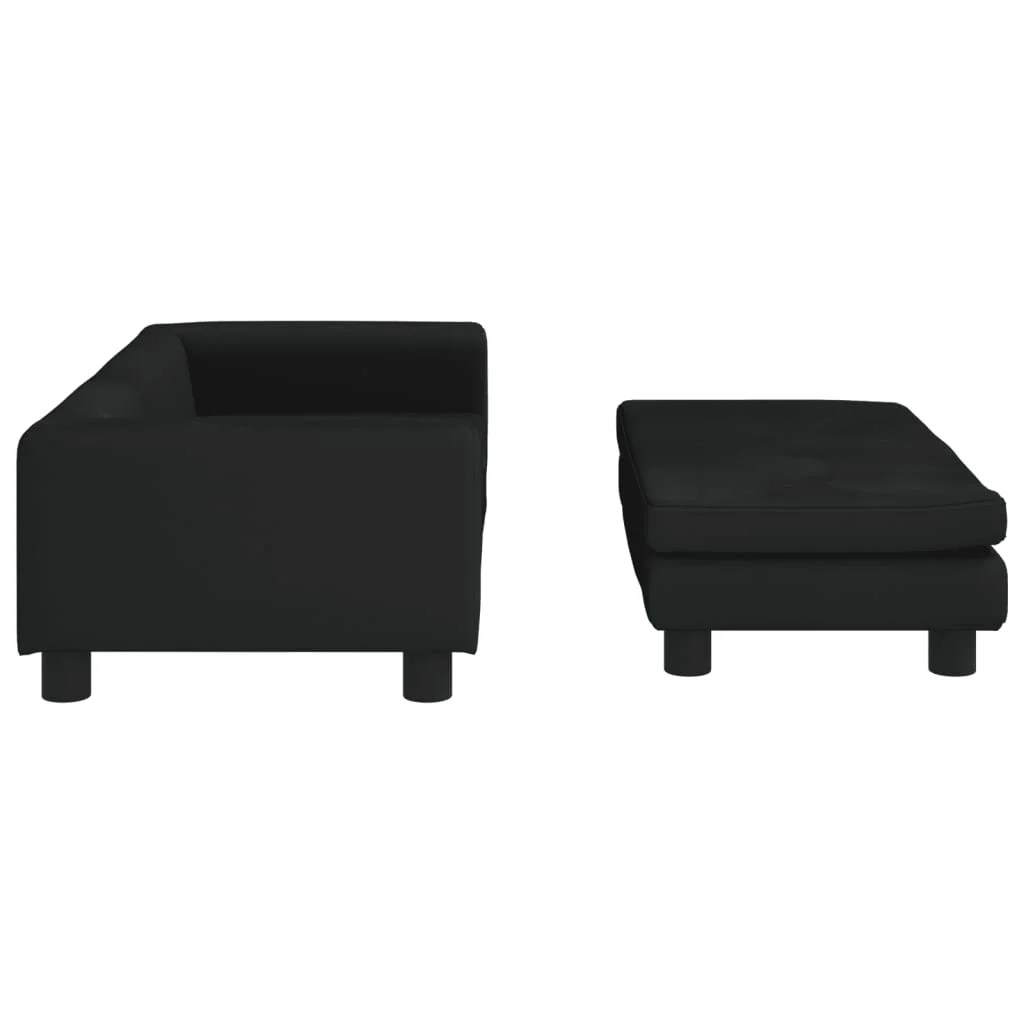 Cama para cães vidaXL com extensão, veludo preto, 100x50x30 cm