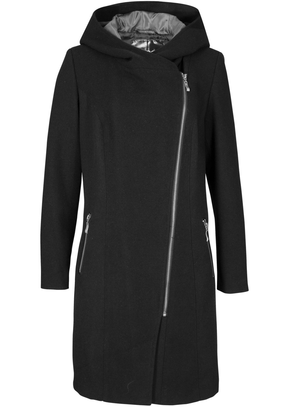 Veste longue avec zip asymétrique