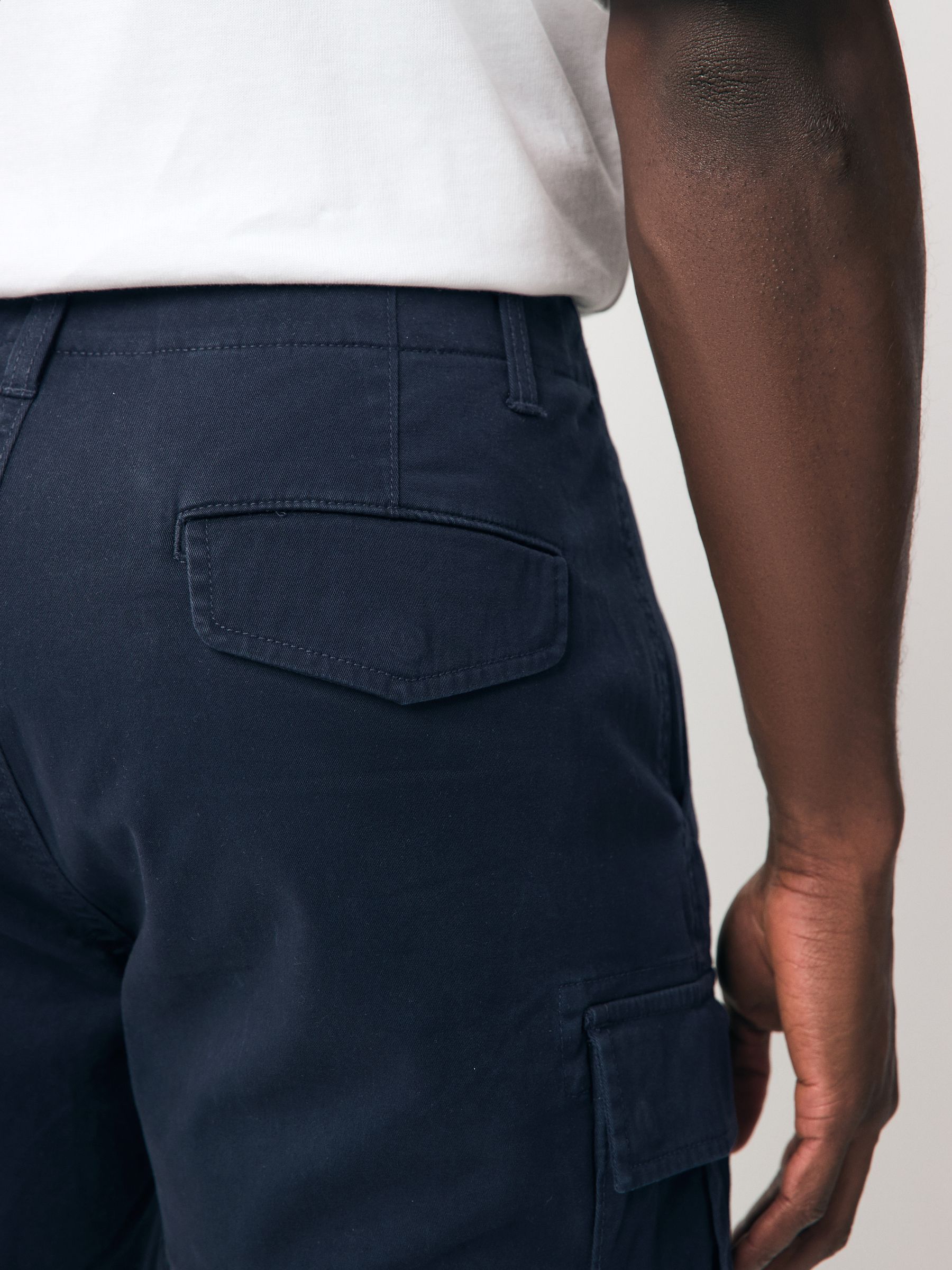 Marineblauw/kaki - Stretchy Korte cargobroek