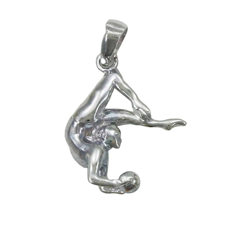 Pendentif gymnastique ryhtmiqueGR gymnaste ballon éditionII - Argent massif