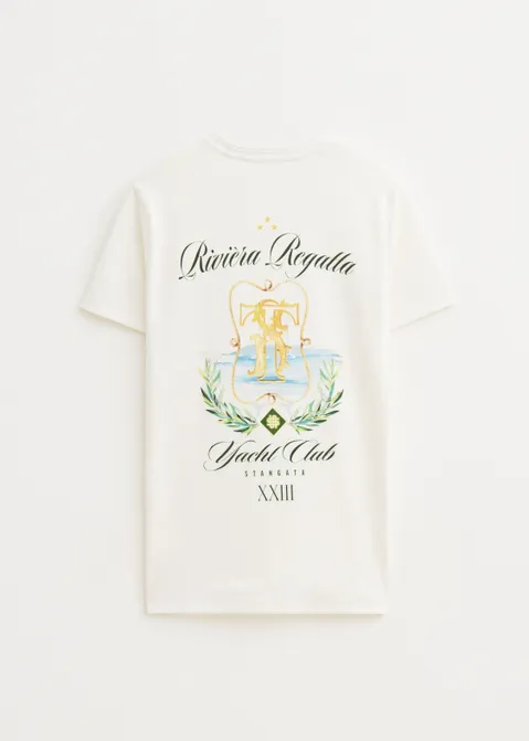 T-shirt met print regatta club off-white (WIT.O)