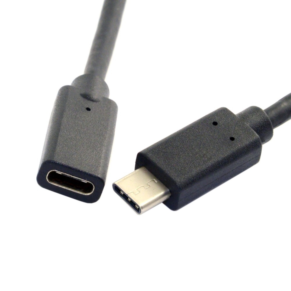(50cm) USB C auf USB C Kabel Verlängerungskabel - Schwarz
