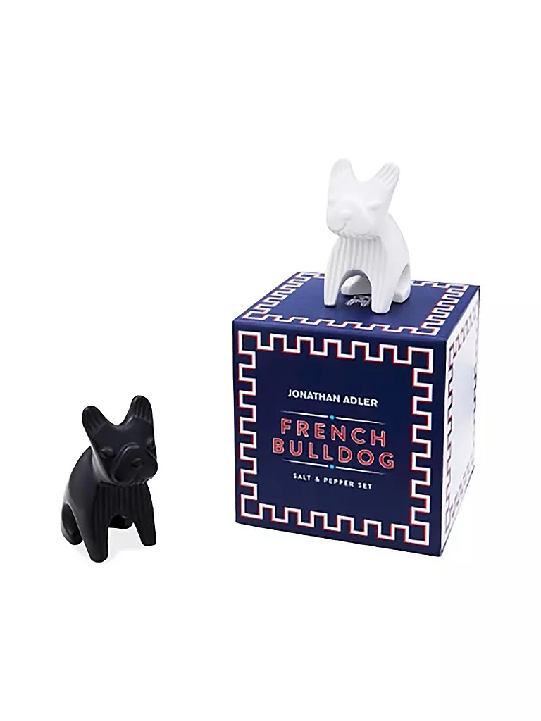 JONATHAN ADLER Salz- und Pfefferstreuer FRENCH BULLDOG 7cm Black / White schwarz