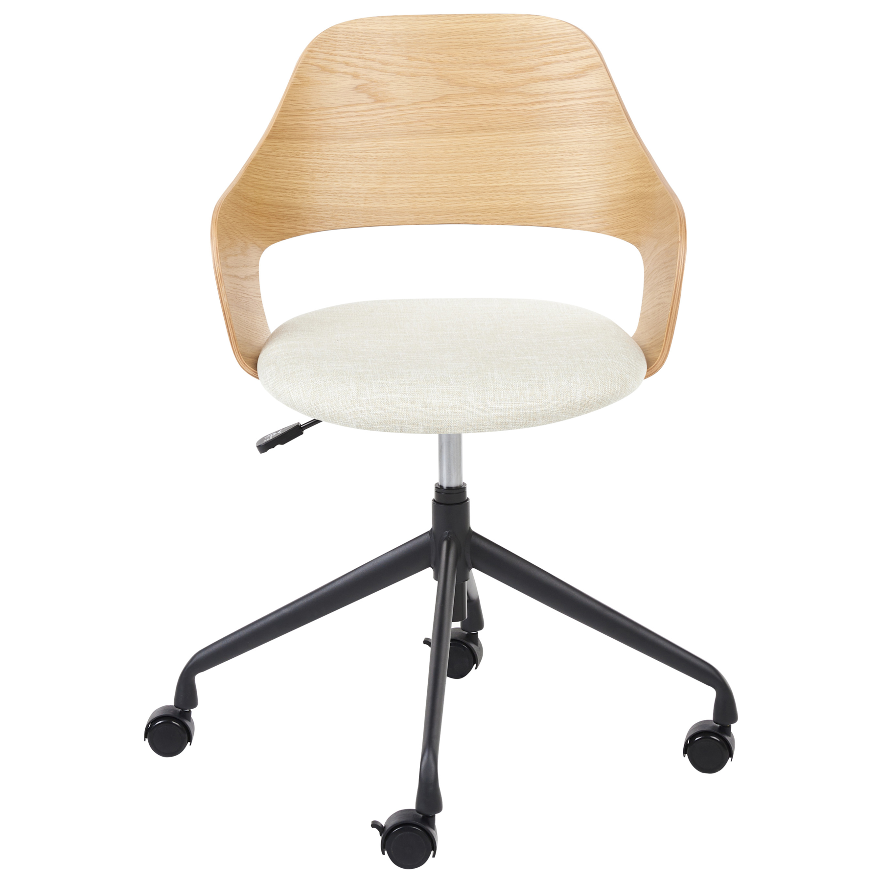 Beliani - NOVATO - Bureaustoel - Lichtbeige - Linnen