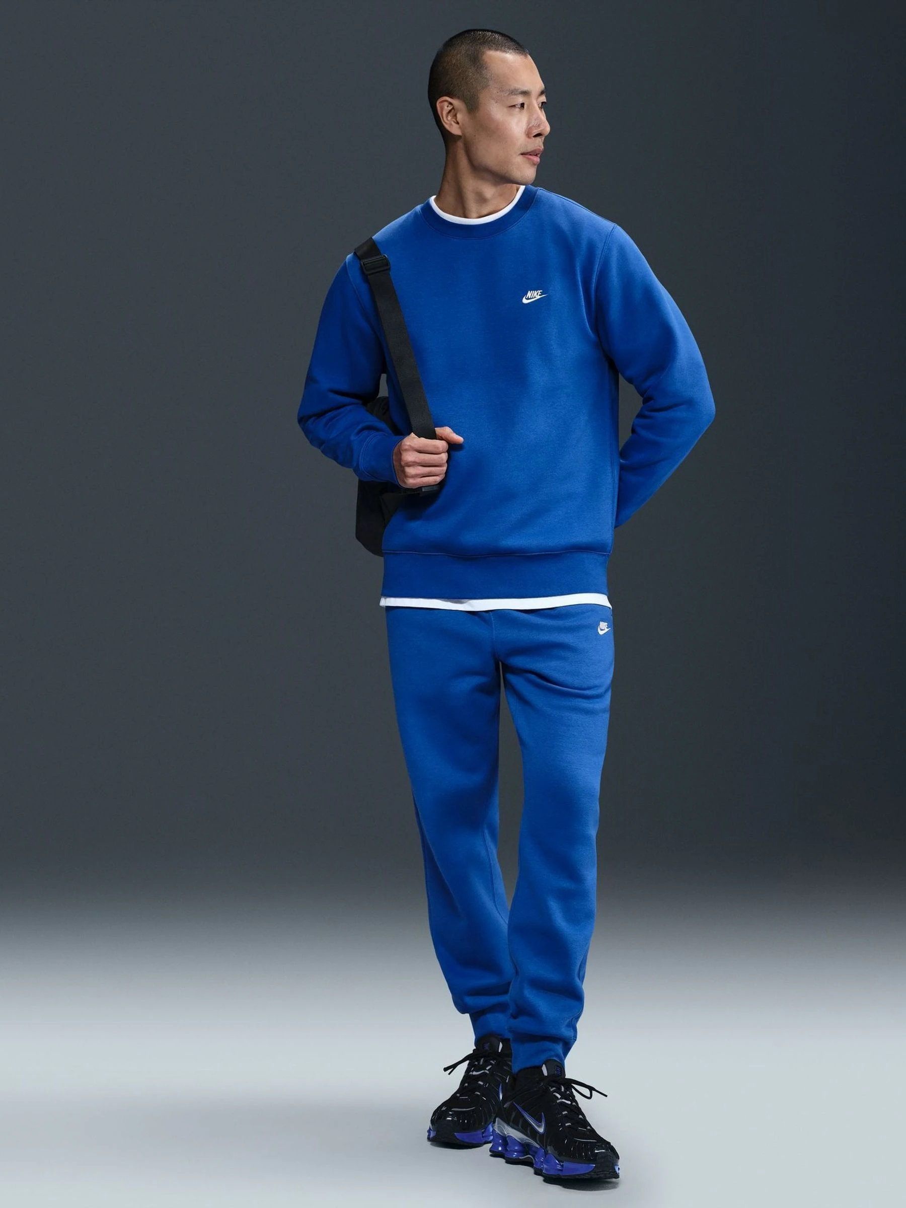 Koningsblauw - Nike Club sweatshirt met ronde hals