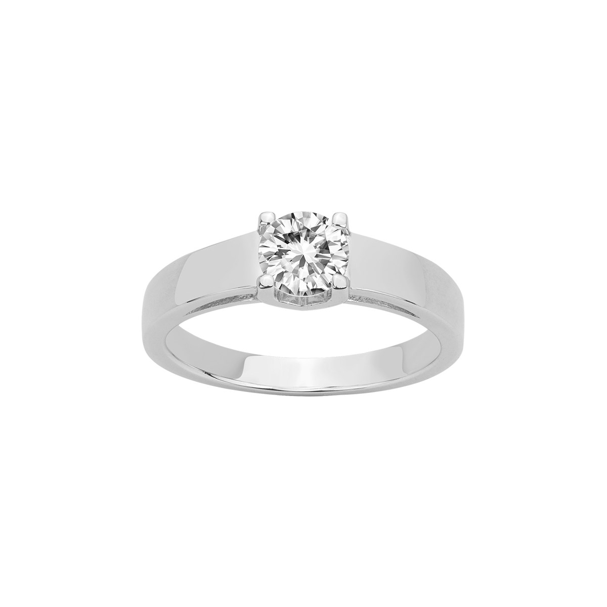 Bague en Argent avec oxyde de zirconium blanc