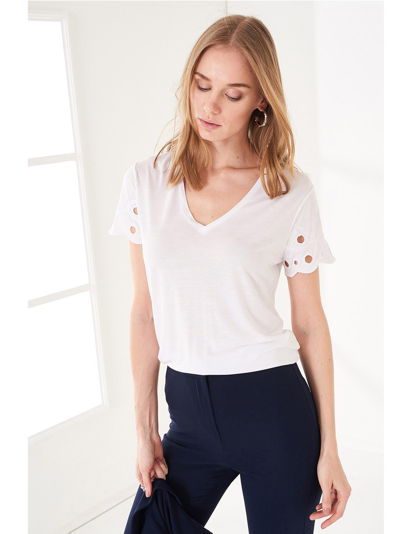 White V-Neck T-Shirt