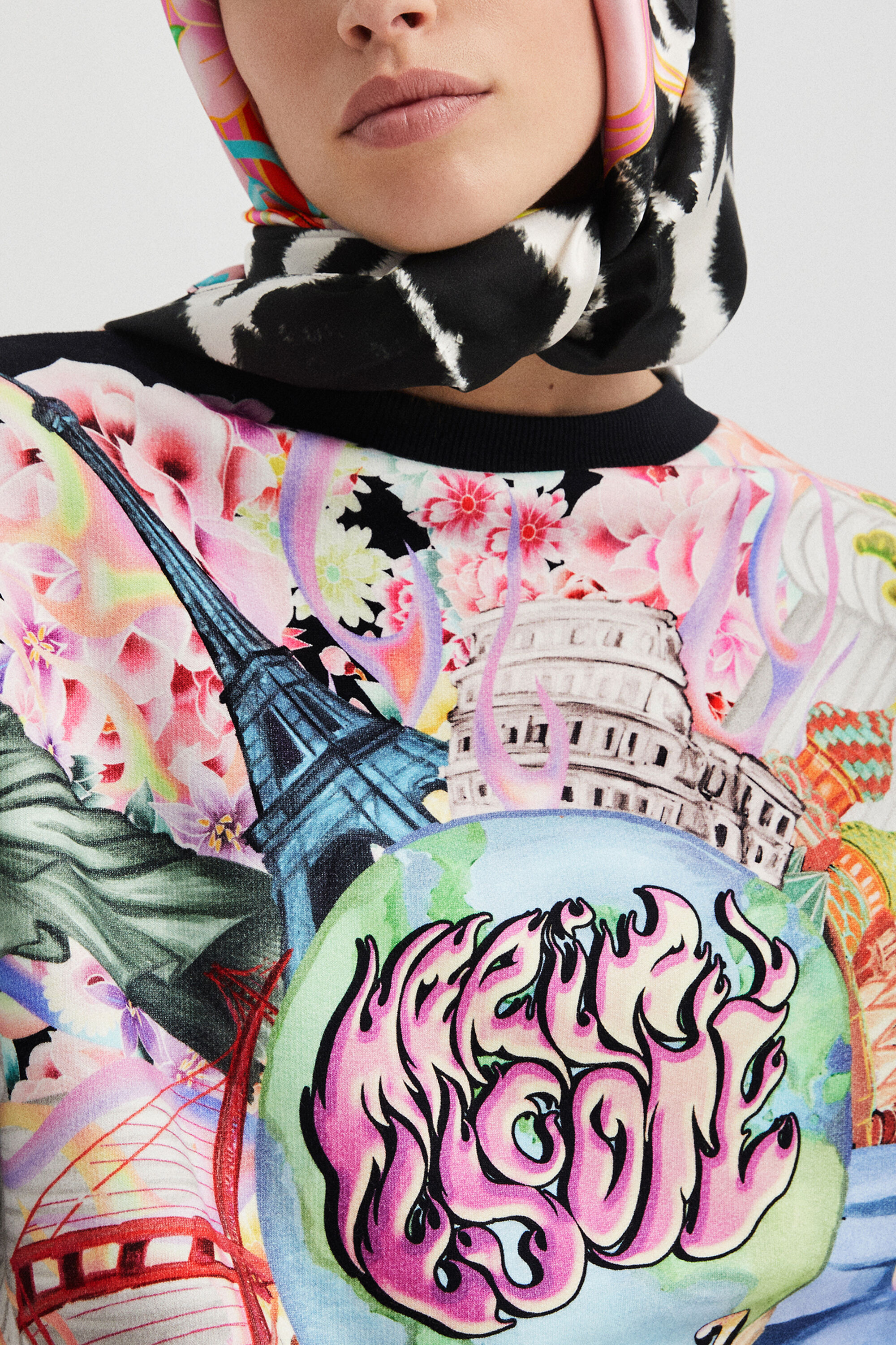 Sweat-shirt oversize fourré