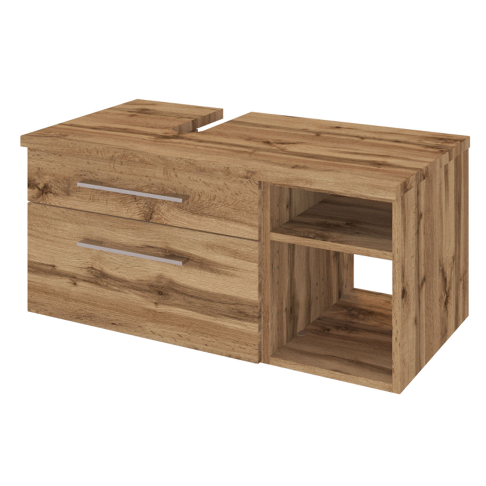 Unterbeckenschrank DAVOS - Wotaneiche - 90 cm breit - links