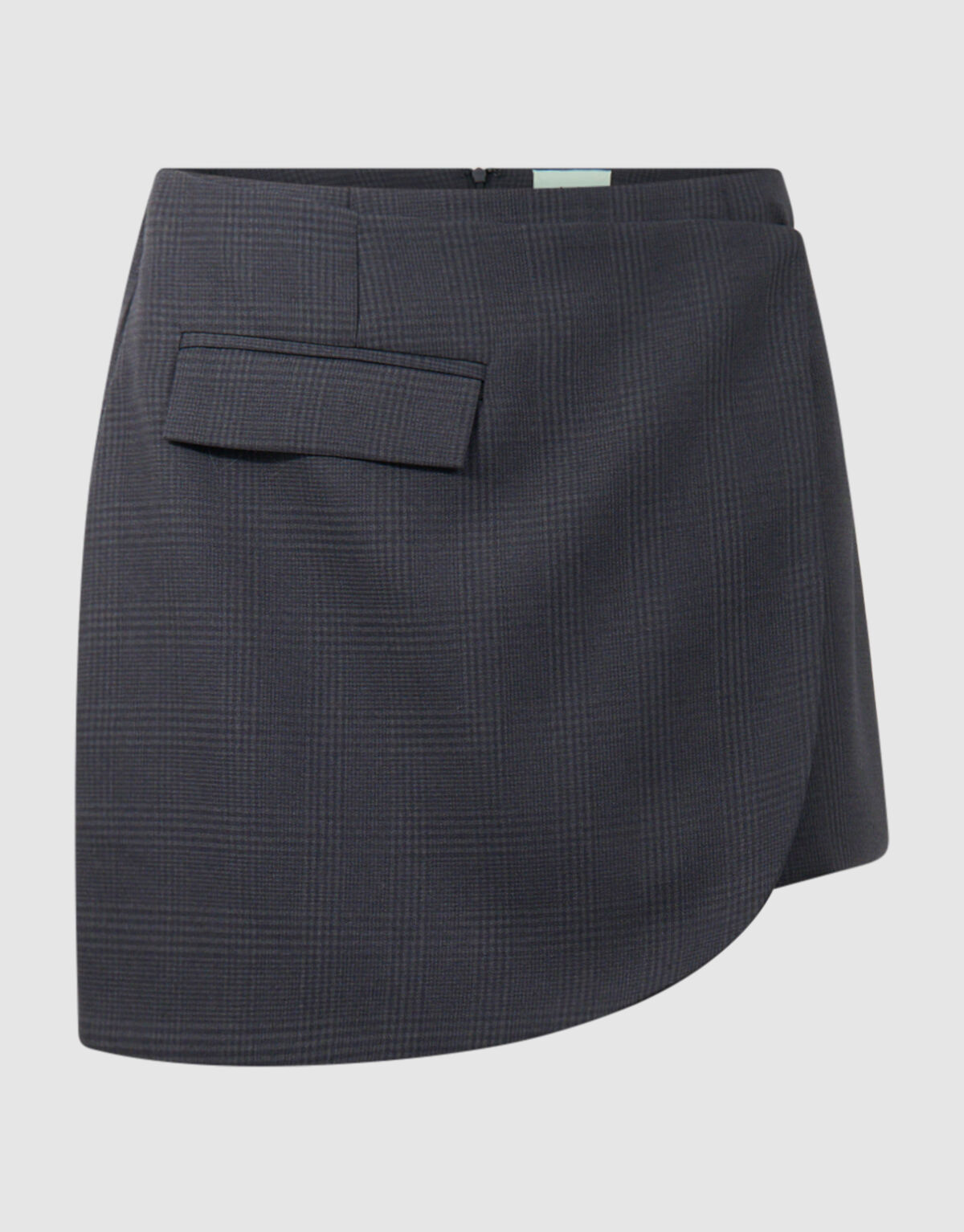 Ruiten Mini Rok Donkergrijs